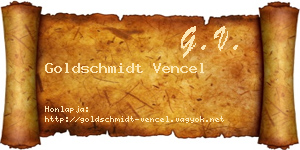 Goldschmidt Vencel névjegykártya